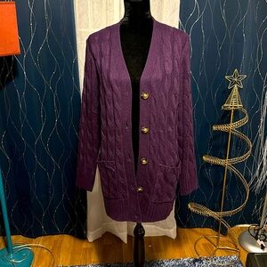 Deep Purple knitting  Cardigan-Brand New Sz Large